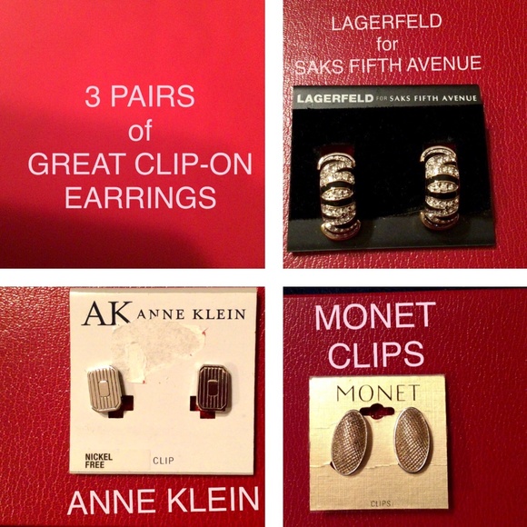 3 FABULOUS PAIRS OF CLIP ON EARRINGS  NWT - Picture 1 of 10